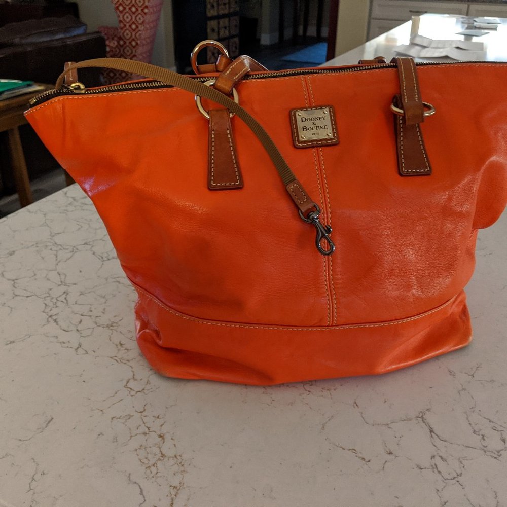 Dooney & Bourke Orange Leather Tote